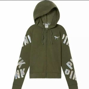 ❤☺New! VS PINK Halo-Bling Full Zip Hoodie☺❤